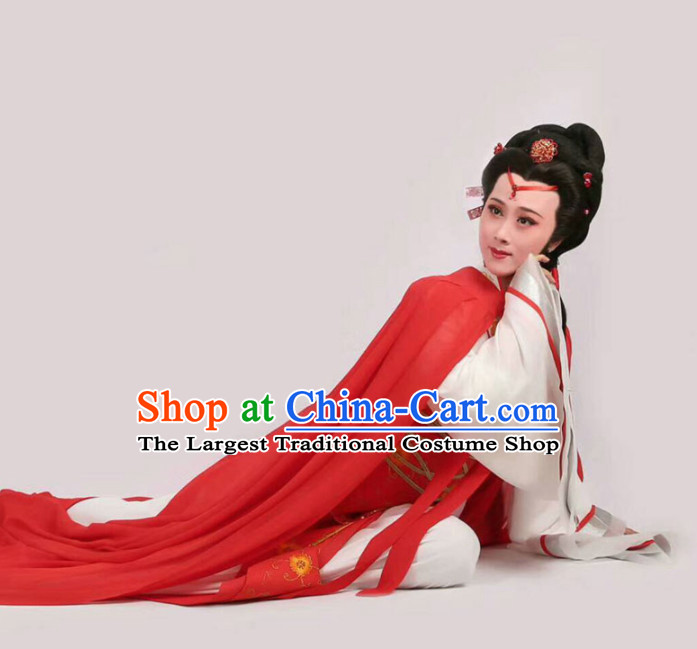 Chinese Traditional Peking Opera Diva Dress Ancient Imperial Consort Yu Ji Embroidered Costume for Women