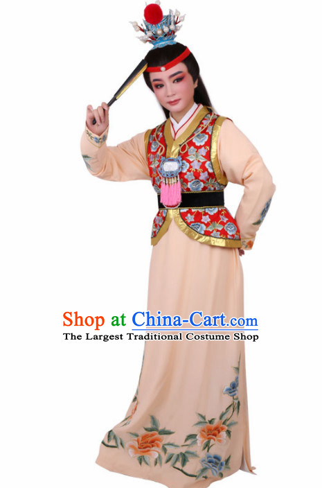 Chinese Traditional Beijing Opera Niche Scholar Orange Robe Ancient Nobility Childe Costume for Men