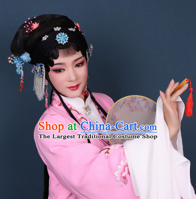 Traditional Chinese Peking Opera Diva Pink Dress Ancient Peri Princess Embroidered Costume for Women