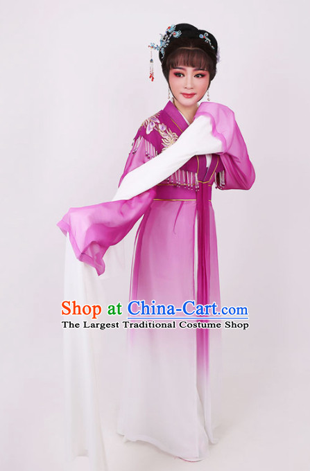 Traditional Chinese Peking Opera Diva Purple Dress Ancient Court Princess Embroidered Costume for Women