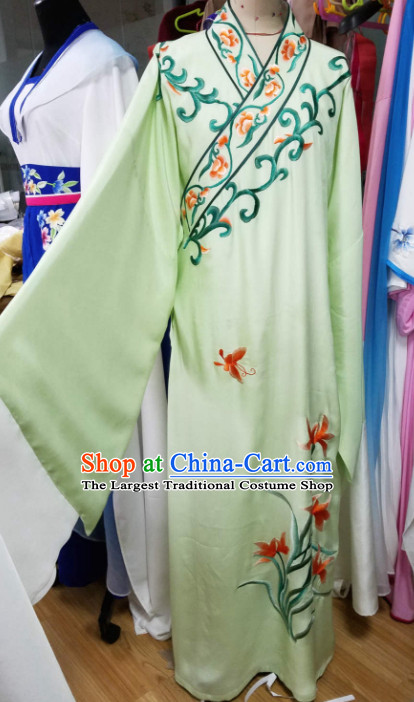 Chinese Traditional Beijing Opera Niche Embroidered Light Green Robe Ancient Scholar Nobility Childe Costume for Men
