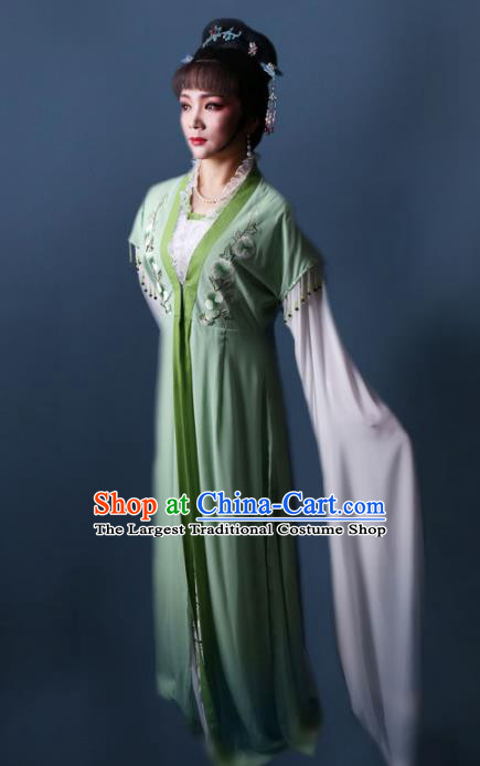 Chinese Traditional Opera Peri Princess Green Dress Ancient Beijing Opera Diva Embroidered Costume for Women