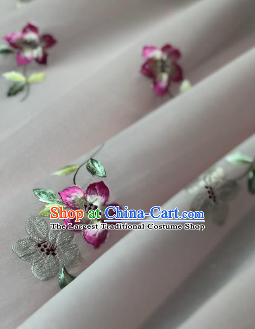 Traditional Chinese Silk Fabric Classical Embroidered Flowers Pattern Design Brocade Fabric Asian Satin Material