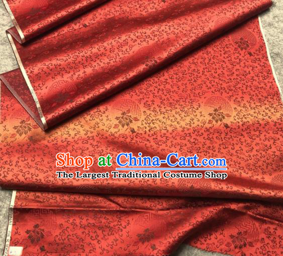 Traditional Chinese Red Silk Fabric Classical Peony Pattern Design Brocade Fabric Asian Satin Material