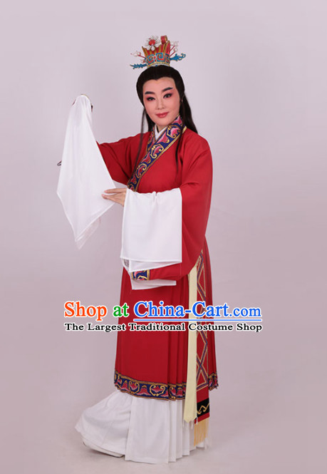 Chinese Traditional Beijing Opera Niche Red Robe Ancient Number One Scholar Costume for Men