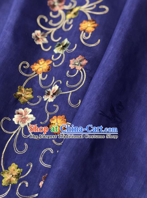 Traditional Chinese Purple Silk Fabric Classical Embroidered Pattern Design Brocade Fabric Asian Satin Material