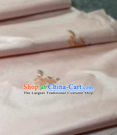 Traditional Chinese Silk Fabric Classical Embroidered Pattern Design Pink Brocade Fabric Asian Satin Material