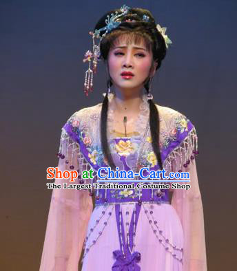 Chinese Traditional Opera Peri Princess Lilac Dress Ancient Beijing Opera Diva Embroidered Costume for Women