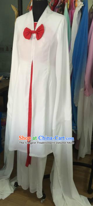 Chinese Traditional Opera Court Lady White Dress Ancient Beijing Opera Diva Embroidered Costume for Women