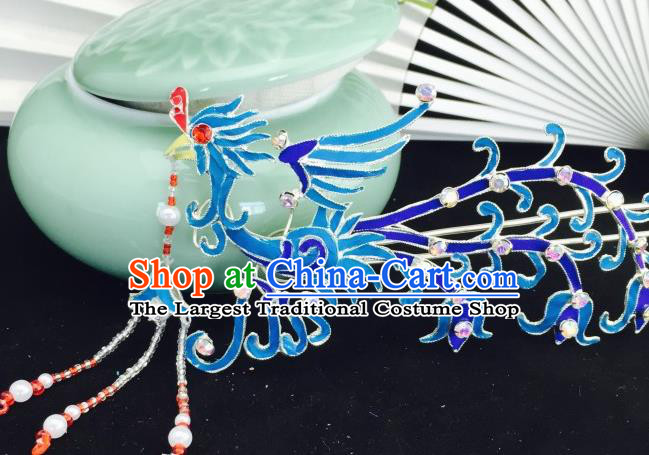 Chinese Ancient Palace Princess Phoenix Hairpins Step Shake Traditional Beijing Opera Diva Headwear Hair Accessories for Adults