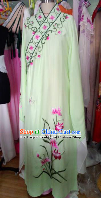Chinese Traditional Beijing Opera Niche Green Robe Ancient Scholar Nobility Childe Embroidered Orchid Costume for Men