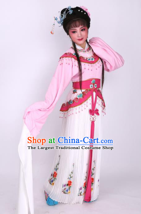 Chinese Traditional Opera Peri Pink Dress Ancient Beijing Opera Diva Embroidered Costume for Women