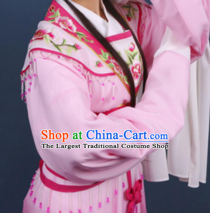 Chinese Traditional Opera Peri Princess Pink Dress Ancient Beijing Opera Diva Embroidered Costume for Women