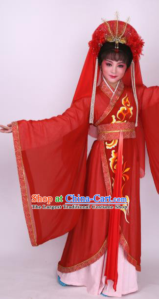 Chinese Traditional Opera Princess Wedding Red Dress Ancient Beijing Opera Diva Embroidered Costume for Women