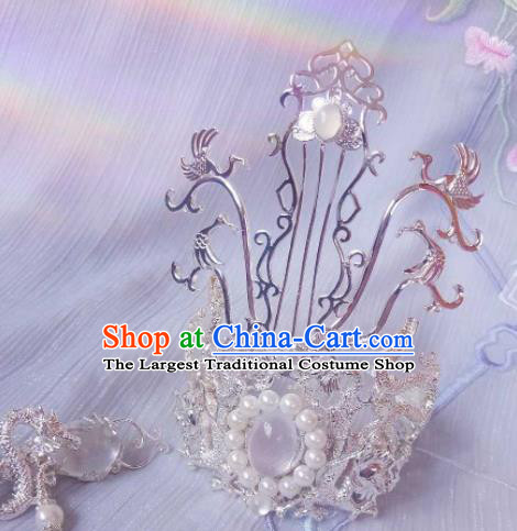 Chinese Ancient Swordsman Pearls Hairdo Crown Hairpins Traditional Hanfu Hair Accessories for Men