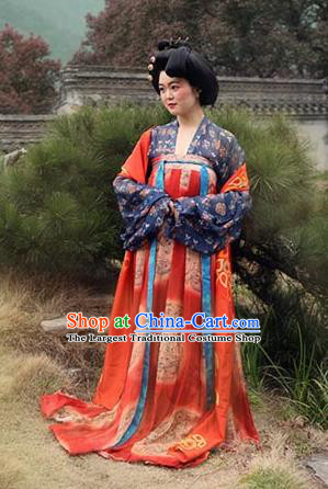 Chinese Ancient Tang Dynasty Wedding Hanfu Dress Traditional Court Lady Replica Costume for Women