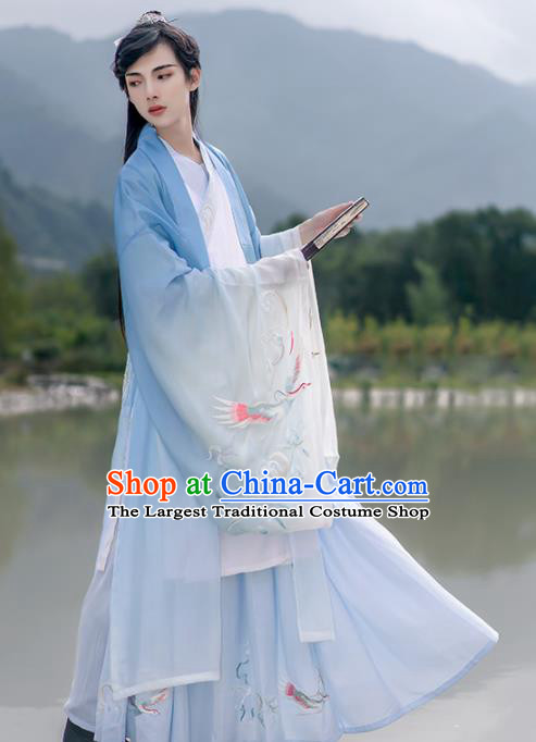 Chinese Traditional Court Princess Hanfu Dress Ancient Jin Dynasty Embroidered Historical Costume for Women