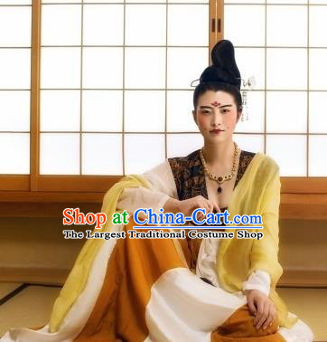 Chinese Ancient Early Tang Dynasty Court Replica Costume Traditional Imperial Consort Hanfu Dress for Women