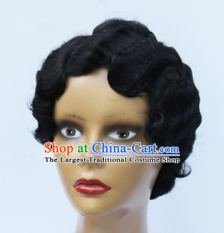 Old Shanghai Style Black Wig Asian Wigs for Women