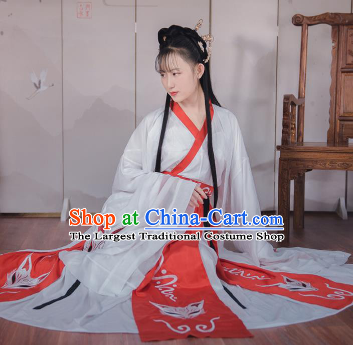 Asian Chinese Han Dynasty Court Lady Replica Costume Traditional Ancient Palace Princess Dance Hanfu Dress for Women