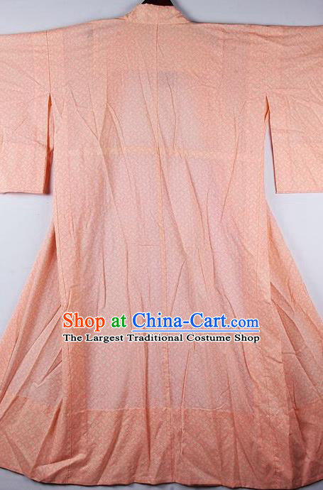 Japanese Traditional Ceremony Costume Orange Furisode Kimono Asian Japan National Yukata Dress for Women