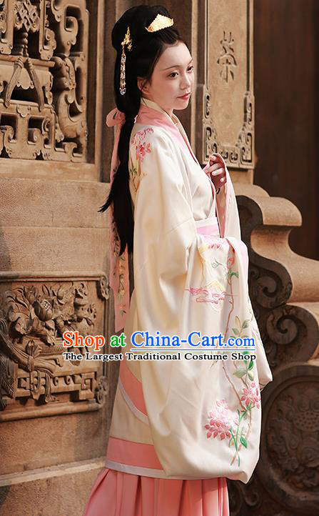 Chinese Ancient Han Dynasty Court Princess Hanfu Dress Traditional Imperial Consort Embroidered Replica Costume for Women