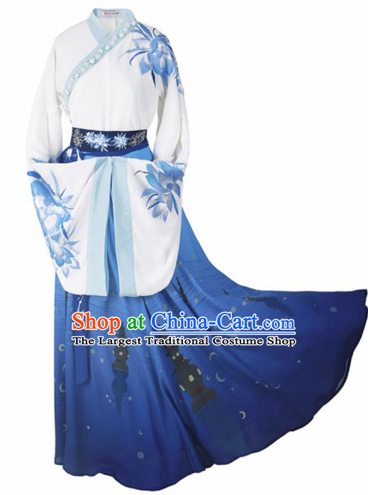 Chinese Ancient Jin Dynasty Imperial Consort Hanfu Dress Traditional Embroidered Replica Costume for Women