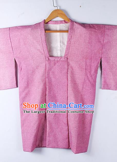 Asian Japanese Clothing Classical Pattern Rosy Haori Coat Kimono Traditional Japan National Costume for Men