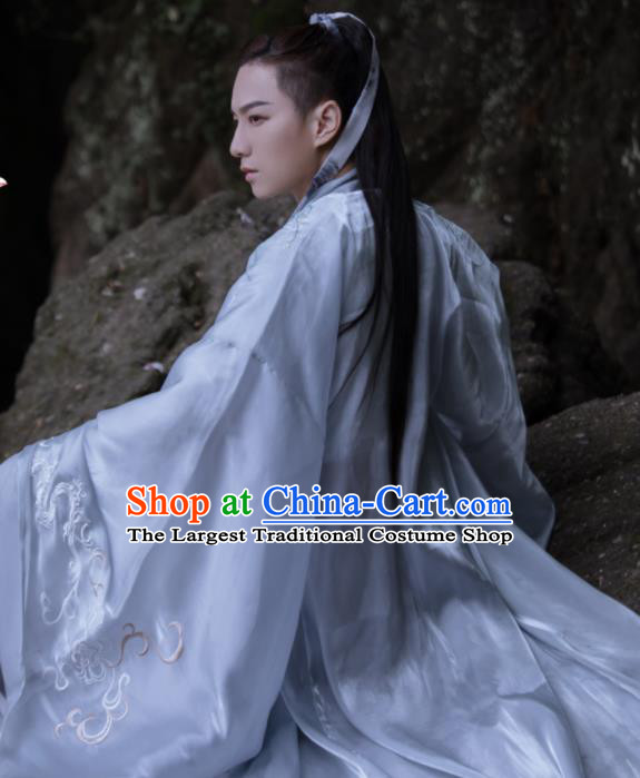 Chinese Ancient Jin Dynasty Prince Hanfu Clothing Traditional Swordsman Nobility Childe Replica Costume for Men