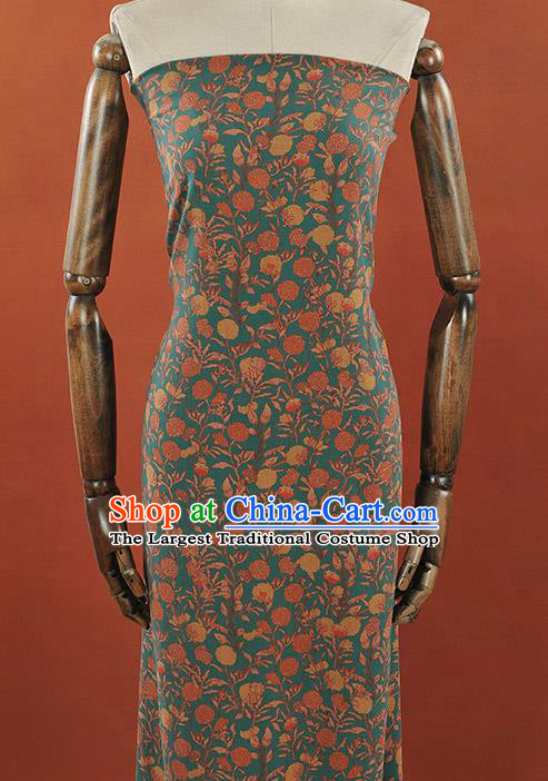 Chinese Traditional Hydrangea Pattern Design Blue Gambiered Guangdong Gauze Asian Brocade Silk Fabric