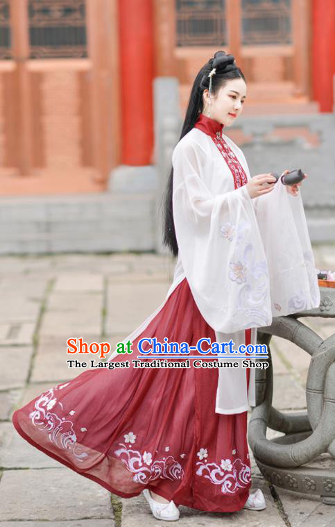 Chinese Ancient Ming Dynasty Hanfu Dress Antique Traditional Court Princess Historical Costume for Women
