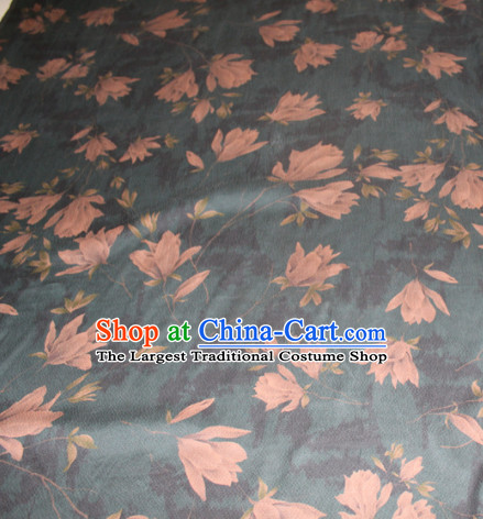 Asian Chinese Cheongsam Classical Yulan Magnolia Pattern Olive Green Gambiered Guangdong Gauze Satin Drapery Brocade Traditional Brocade Silk Fabric