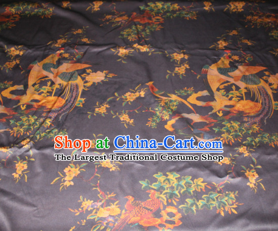 Chinese Traditional Cheongsam Classical Phoenix Pattern Purple Gambiered Guangdong Gauze Asian Satin Drapery Brocade Silk Fabric