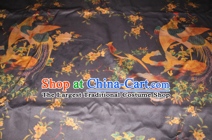Chinese Traditional Cheongsam Classical Phoenix Pattern Purple Gambiered Guangdong Gauze Asian Satin Drapery Brocade Silk Fabric