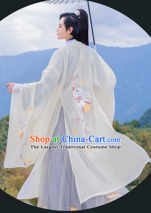 Chinese Ancient Swordsman Hanfu Clothing Antique Traditional Southern and Northern Dynasties Nobility Childe Historical Costume for Men
