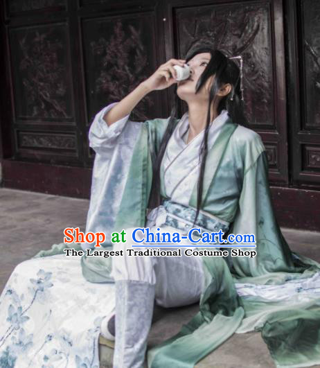 Chinese Customized Traditional Cosplay Childe Costume Ancient Drama Swordsman Clothing for Men