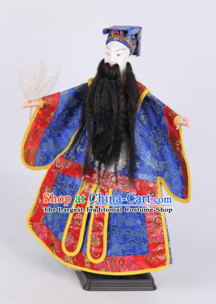 Traditional Chinese Handmade Zhu Geliang Puppet Marionette Puppets String Puppet Wooden Image Arts Collectibles