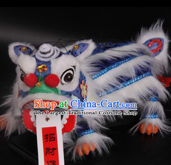 Traditional Chinese Handmade Blue Lion Puppet Marionette Puppets String Puppet Wooden Image Arts Collectibles