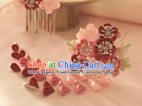 Japanese Traditional Hair Accessories Asian Japan Geisha Sakura Tassel Hairpins for Women