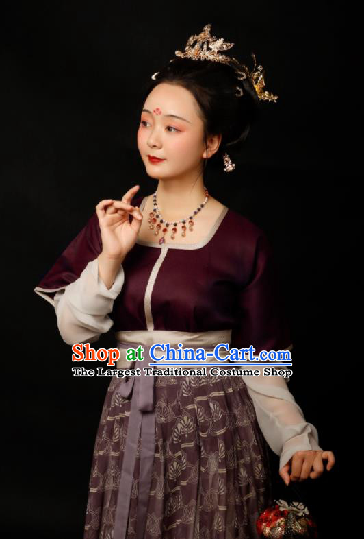 Chinese Traditional Tang Dynasty Imperial Consort Hanfu Dress Ancient Drama Court Lady Replica Costumes for Women