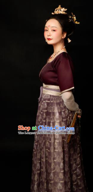 Chinese Traditional Tang Dynasty Imperial Consort Hanfu Dress Ancient Drama Court Lady Replica Costumes for Women