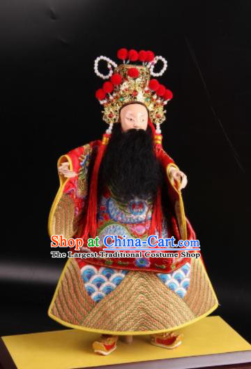 Traditional Chinese Handmade Emperor Liu Bei Puppet Marionette Puppets String Puppet Wooden Image Arts Collectibles