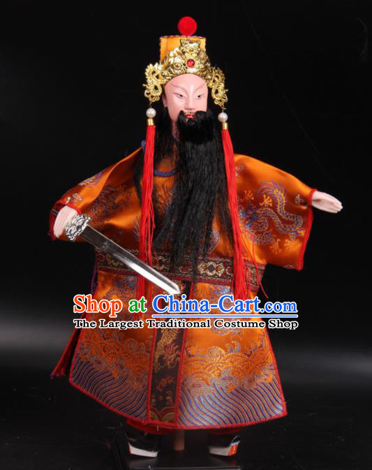 Chinese Traditional Beijing Opera Liu Bei Marionette Puppets Handmade Puppet String Puppet Wooden Image Arts Collectibles