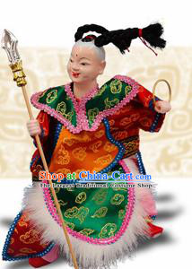 Chinese Traditional Red Boy Marionette Puppets Handmade Puppet String Puppet Wooden Image Arts Collectibles