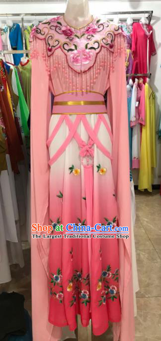 Traditional Chinese Handmade Beijing Opera Diva Costumes Ancient Peri Pink Dress for Women