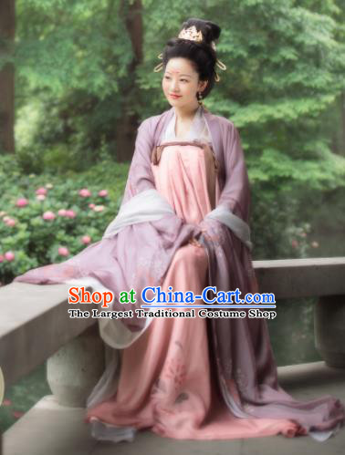 Chinese Traditional Tang Dynasty Imperial Consort Hanfu Dress Ancient Court Empress Replica Costumes for Women