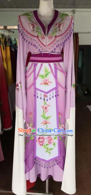 Traditional Chinese Handmade Beijing Opera Diva Costumes Ancient Peri Princess Purple Dress for Women