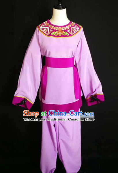 Traditional Chinese Huangmei Opera Servant Purple Costumes Ancient Livehand Clothing for Men