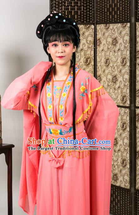 Handmade Traditional Chinese Beijing Opera Diva Rosy Dress Ancient Nobility Lady Costumes for Women