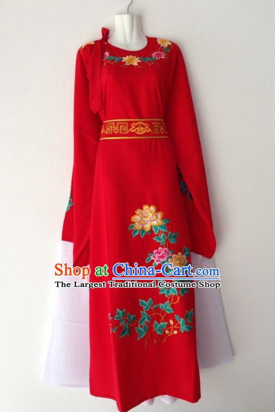 Traditional Chinese Huangmei Opera Niche Red Robe Ancient Gifted Scholar Costume for Men